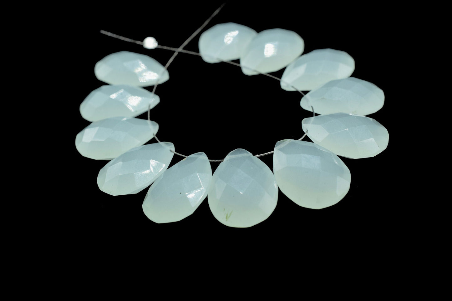 Aqua Chalcedony 10x15mm Faceted Pear Shape Briolettes,Jewelry Making Gemstone,Pear Shape Beads,AAA Quality Briolettes,Aqua Faceted Teardrop