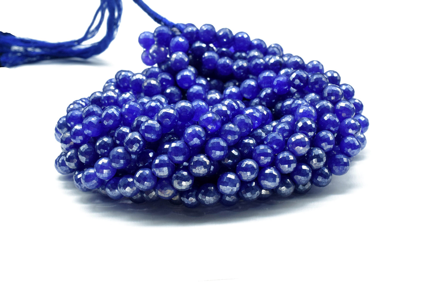 10mm Natural Blue Sapphire Round Beads,Sapphire Faceted Round Balls,Gemstone Round Balls,Sapphire Faceted Beads Strand,Jewelry Making Beads