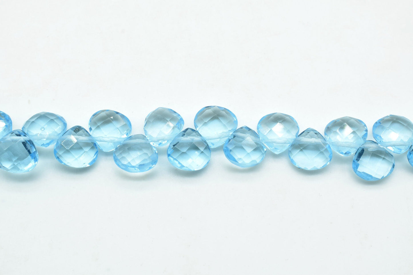 Sky topaz Heart shape 6mm Briolettes,Jewelry making supplies,craft supplies,Sky topaz faceted tiny briolettes beads strands,sky topaz beads