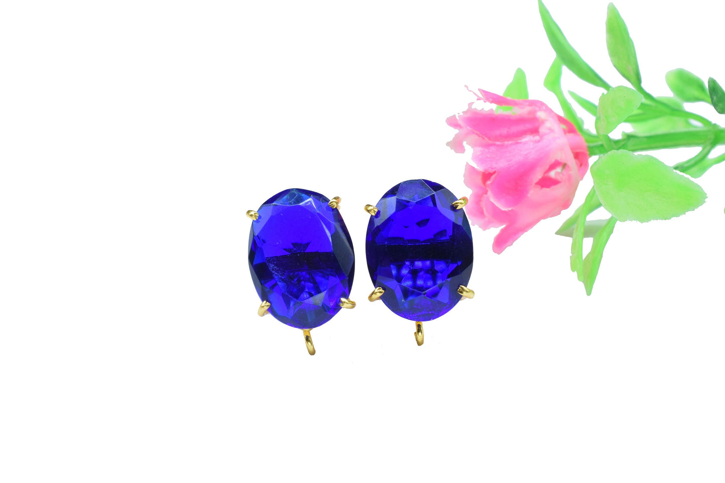 Smoky Quartz Components Earring,Handmade Beads Jewelry,Prong Bezel Earring,Gemstone Station Link,Citirine Studs Earring,Craft Supplies,Gift