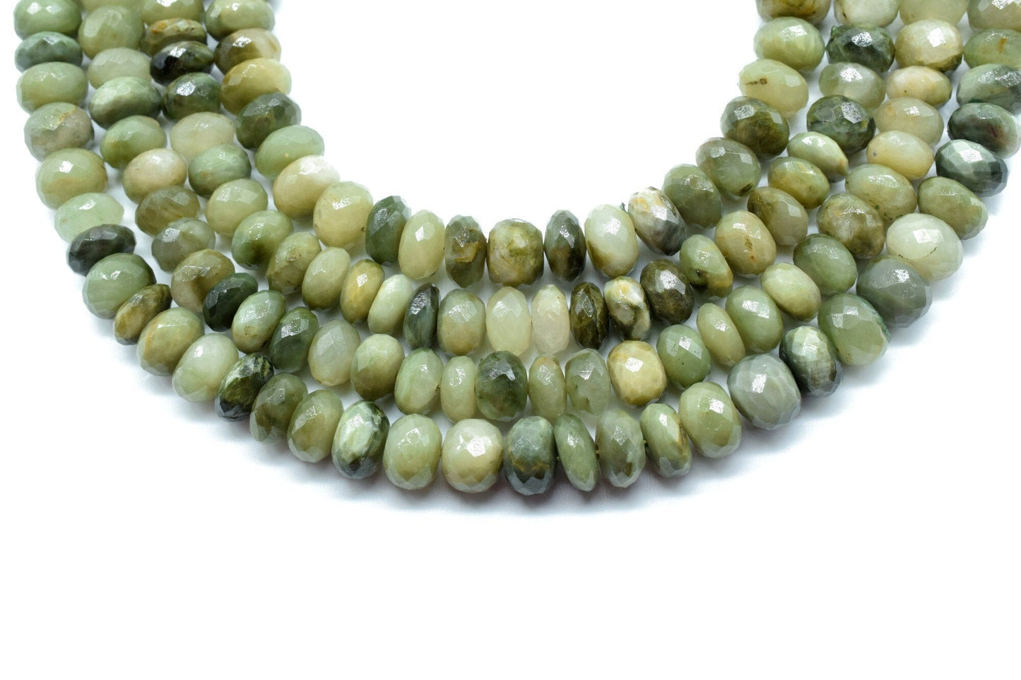CatsEye Faceted Rondelle Beads Strand,Green Catseye Rondelle,Natural Gemstone Wholesale Bead,Fine Quality Catseye Roundel 8.5 To 9.5mm Beads