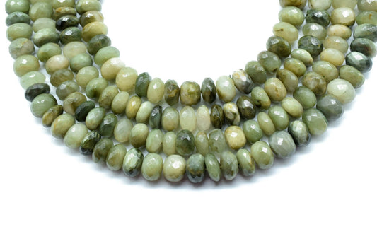 CatsEye Faceted Rondelle Beads Strand,Green Catseye Rondelle,Natural Gemstone Wholesale Bead,Fine Quality Catseye Roundel 8.5 To 9.5mm Beads