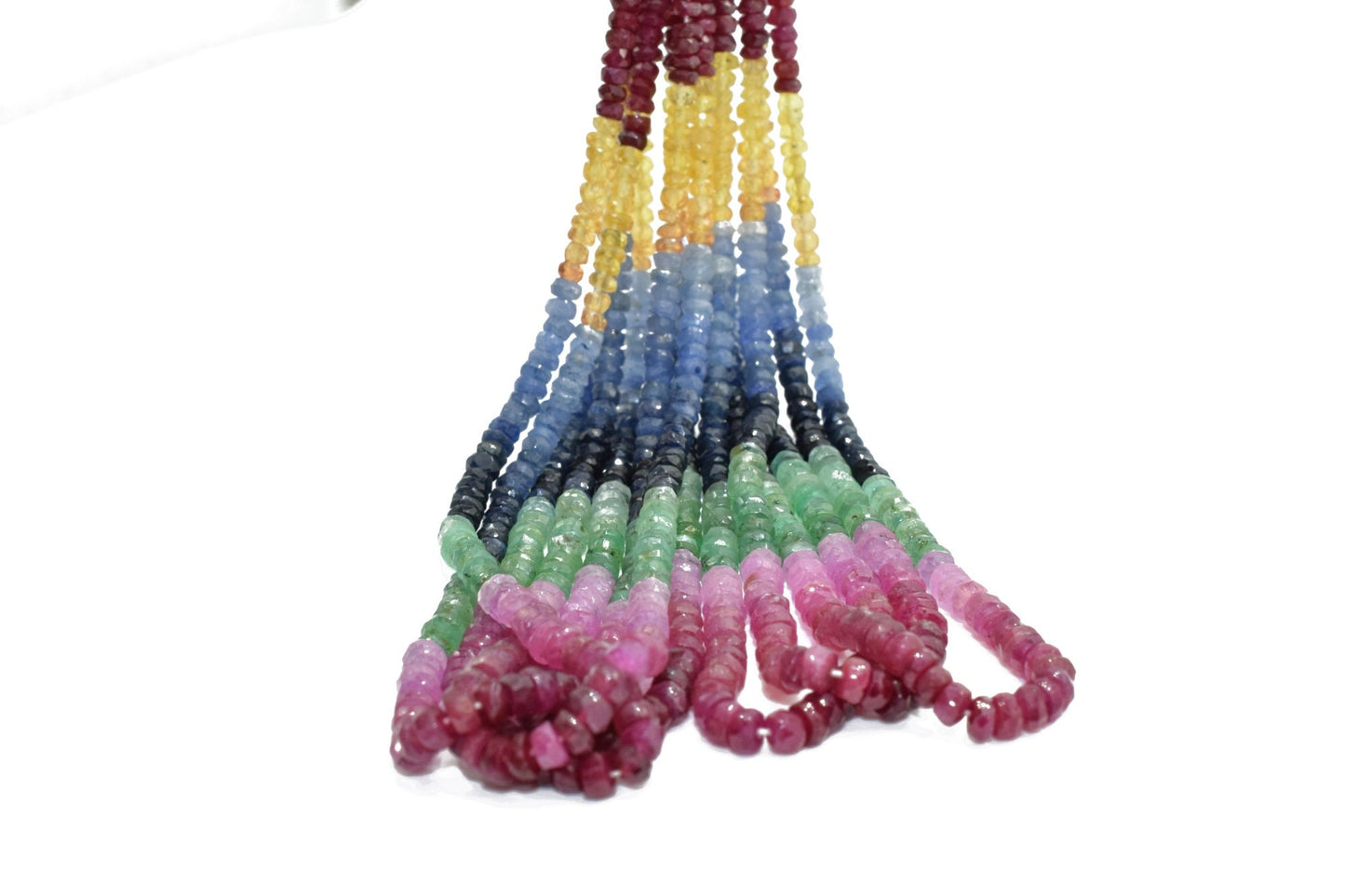 Genuine multi Sapphire beads,rondlle faceted beads,top Quality beads, 3mm to 4 MM beads strand,sapphire faceted beads,multi sapphire beads