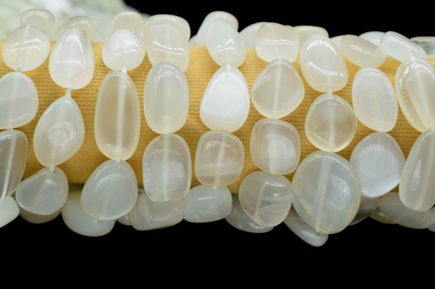 White moonstone Beads Jewelry,handmade Necklace,Gift,White moonstone smooth nuggets,Oval Shape Gemstone Tumble Beads,moonstone nugget Strand