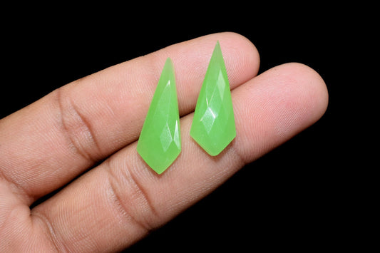 Chrysoprase 12x27mm Faceted Pear Shape Briolettes,Chrysoprase Faceted Pear Shape Beads,Chrysoprase Long Teardrop Beads,Chrysoprase Beads
