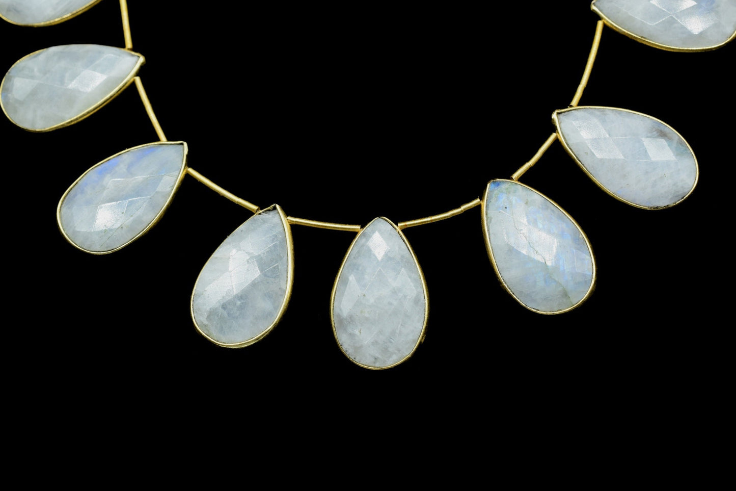 Moonstone 12x20mm Gold plated charms 11 pieces strand,Moonstone Charm,Making Jewelry Supplies,Natural stone charms,Moonstone craft charms