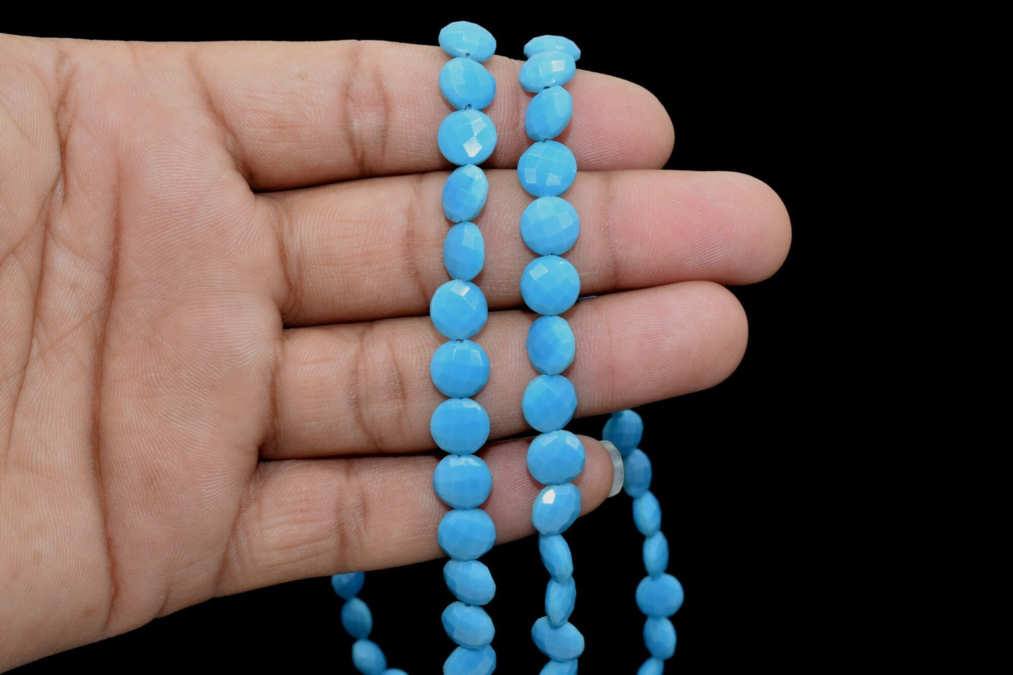 Turquoise Gemstone 8mm Faceted Coin Briolettes,Coin Shape Faceted Beads,Gemstone Briolettes,Wholesale Beads&Briolettes- Loose Gemstone Beads