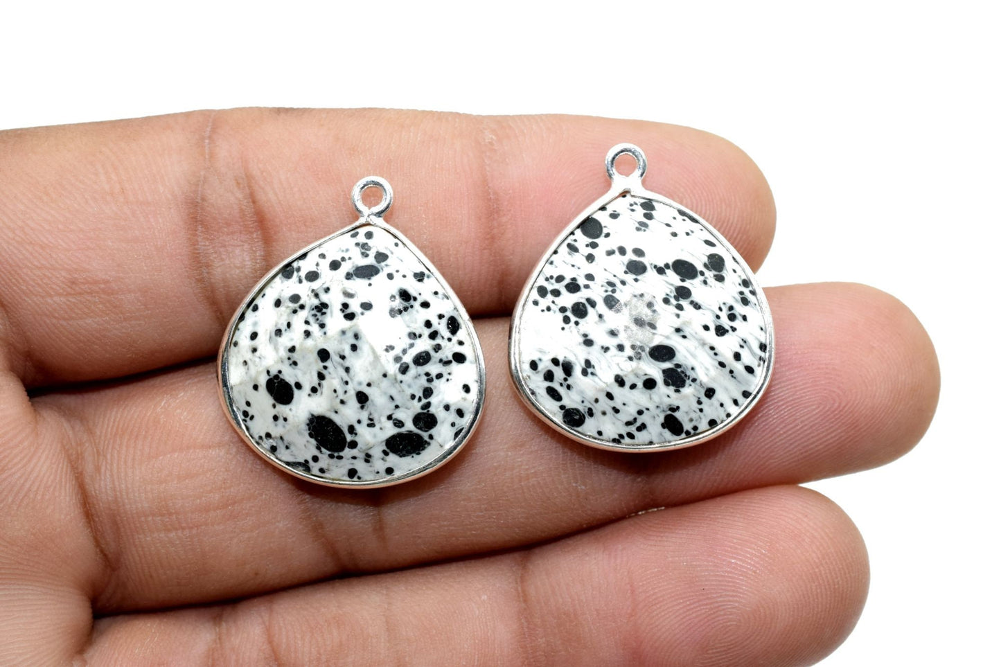 Dendrite Opal 20mm Heart Shape Charm,Dendrite Opal Faceted Heart Shape Connector,Bezel Heart Shape Connector,Single Flat Bail links, charms