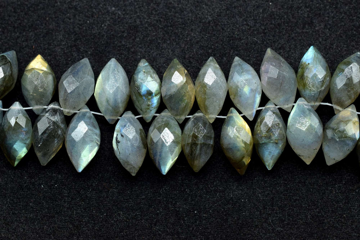 Labradorite faceted Dew Drops beads,7x14 mm Dew Drops briolettes,Spiky tear drops,jewelry making beads,Grey Gemstone briolettes,fancy Drops