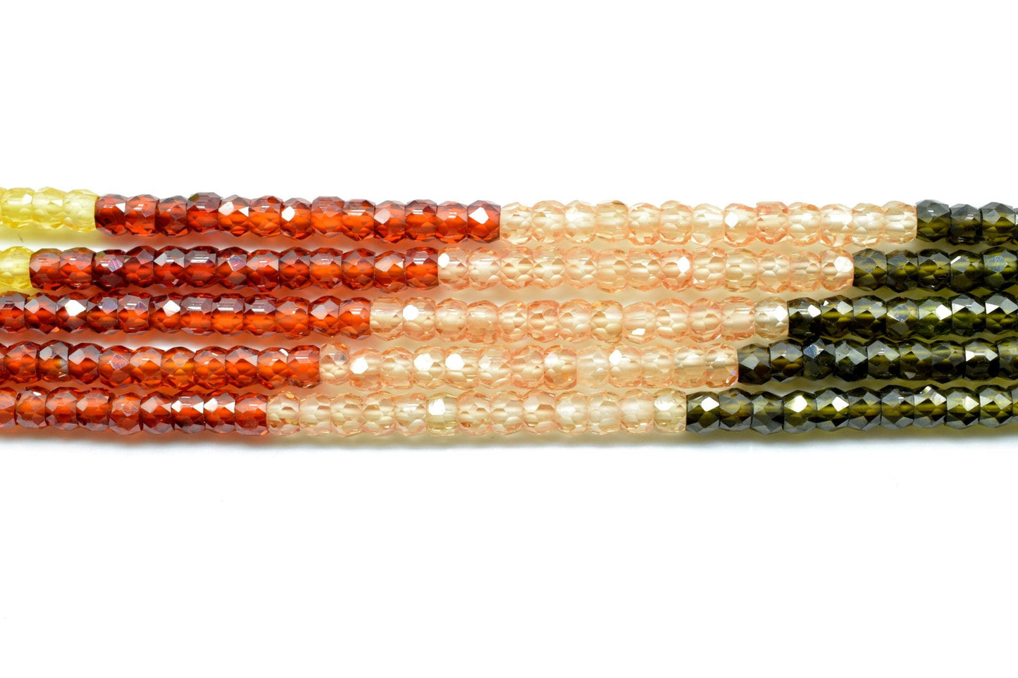 5 Strands AAA Quality Multi stones 3mm Faceted Rondelles Ready To Wear Necklace,Multi Zircon Rondelles Beads 3mm,CZ Rondelle Beaded Necklace