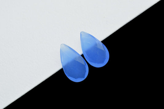 Blue Chalcedony Faceted Pear Shape Briolettes,10x18mm Pear Shape Beads,Blue Chalcedony Briolettes,Faceted Pear Beads,Chalcedony Jewelry Bead
