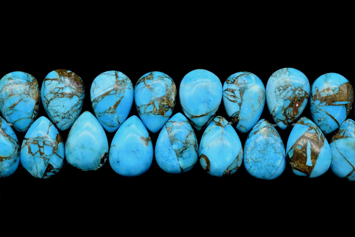 Sky Blue Copper Turquoise 9x13mm Smooth Pear Shape Briolettes,Smooth Pear Shape Beads,Calibrated Gemstones beads,Turquoise Briolette beads