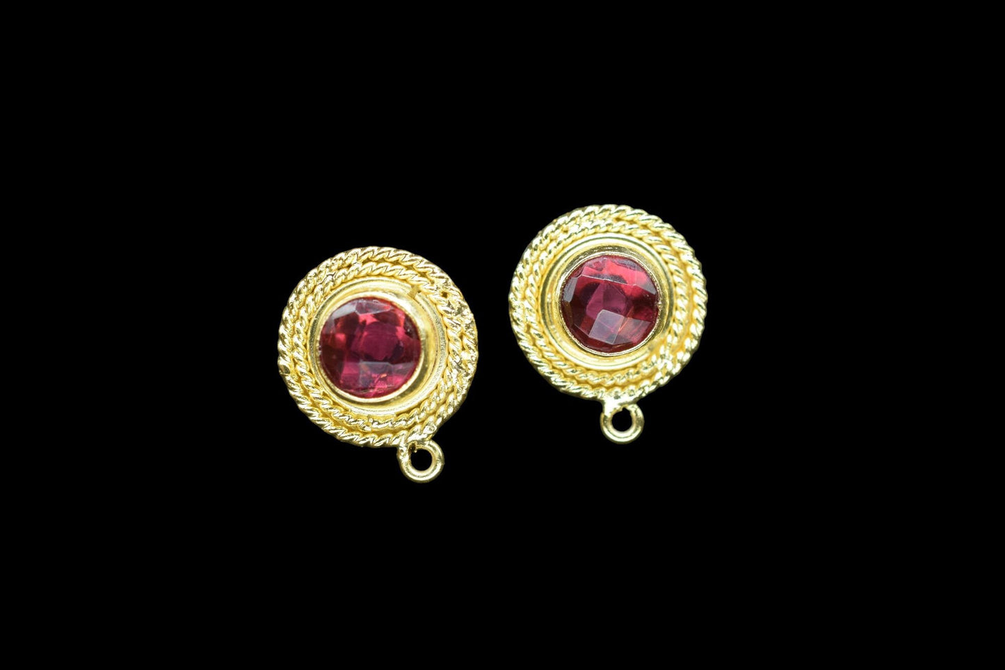 Pink Tourmaline Gemstone Earring/Tourmaline Round Earring/Designer Bezel Earring/Gold Plated Jewelry/Handmade Jewelry/Earring Connector/Gift