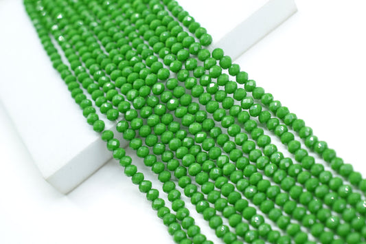 Emerald 3.50mm Faceted Beads,Emerald Jewelry Making beads,Gemstone Wholesale Beads supplier,Emerald Quartz Beads,Emerald Roundel Bead Strand