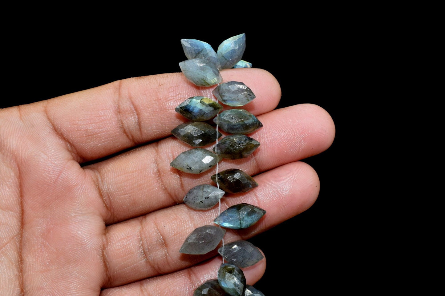 Labradorite faceted Dew Drops beads,7x14 mm Dew Drops briolettes,Spiky tear drops,jewelry making beads,Grey Gemstone briolettes,fancy Drops