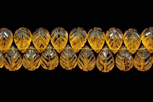 Citrine Carved Leaf Shape Beads,9x13mm Pear Shape Carved Briolettes,Citrine Fancy Teardrop Briolettes,Carved Leaf Beads,Golden Gemstone bead