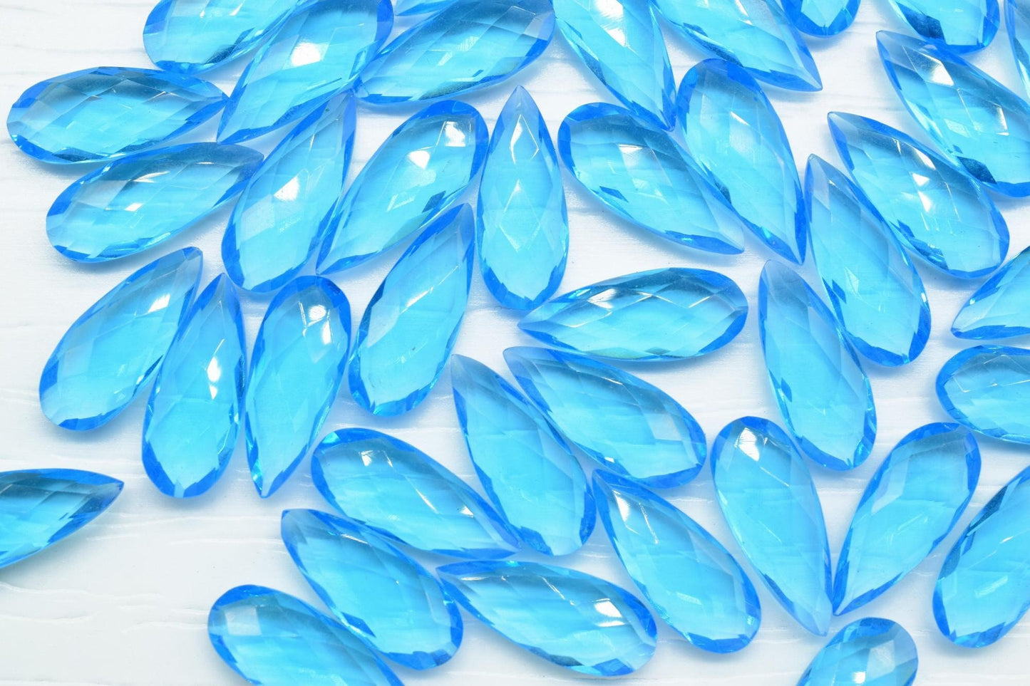 Sky Topaz 8X20mm Faceted Teardrop Briolettes,Topaz Gemstone Briolettes,Sky Topaz Long  Faceted Pear Beads, jewelry making Briolettes,Beads