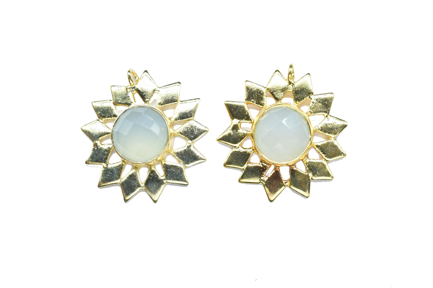 Handmade Flower Pendants,Star Findings Pendant Charms,Gemstone Beads Jewelry,Station Bezel Link,Craft Supplies,Single Bail Connectors,gift