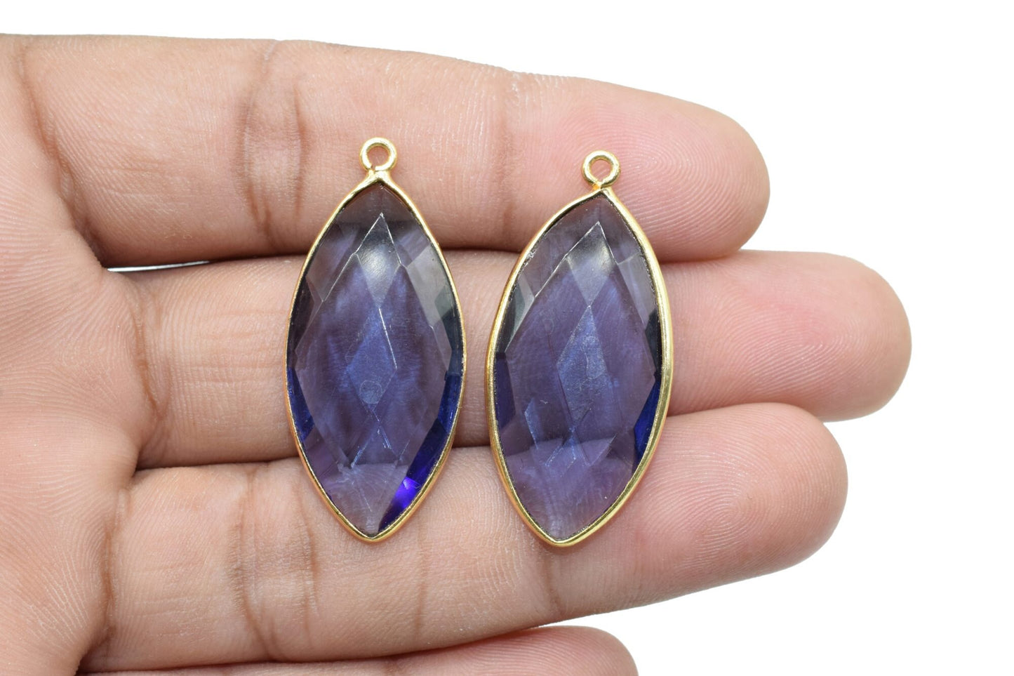 Iolite 15x30mm marquise shape Single bail Connectors,Iolite Single Bail bezel link,Jewelry making supplies,Iolite Single loop Charms,Iolite