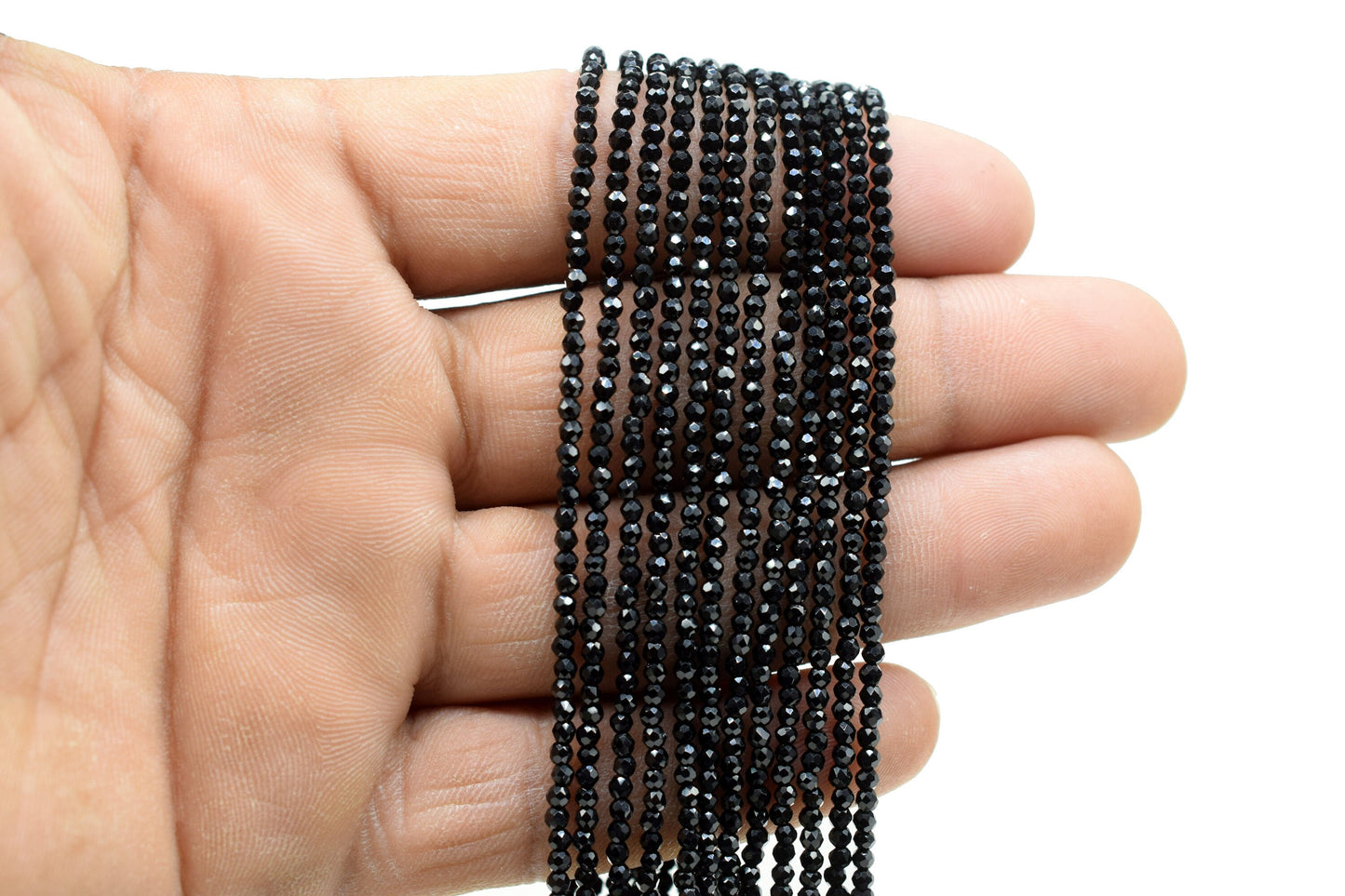 Black Onyx Faceted Beads/Beads Strand/Jewerly Making Beads/2mm Black Onyx Beads Strand/Loose Beads/Rondelle Beads/Full Strand Beads/Gift