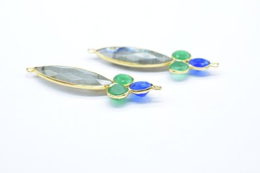 Multi Gemstone Component/Labradorite Faceted Cut Stone/Earring Component/Marquise Gemstone Pendant/Jewelry Making/Dangle Earring/Wholesale