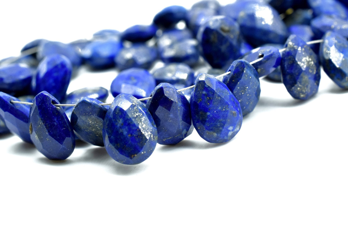 Natural Blue Lapis Lazuli 9x13mm Gemstone Briolettes,Lapis Lazuli Faceted Pear Shape Beads,Pear Shape Briolette,Blue Gemstone Briolette bead