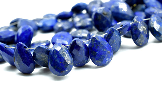 Natural Blue Lapis Lazuli 9x13mm Gemstone Briolettes,Lapis Lazuli Faceted Pear Shape Beads,Pear Shape Briolette,Blue Gemstone Briolette bead