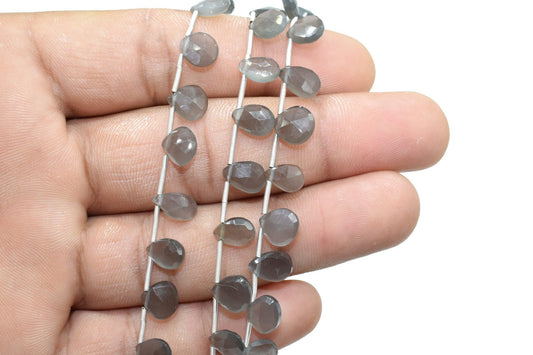 Grey Moonstone 6x8mm TearDrop Briolettes,Moonstone Briolettes,Jewelry making beads,Craft beads,Moonstone Pear shape Briolettes strand,Jewels