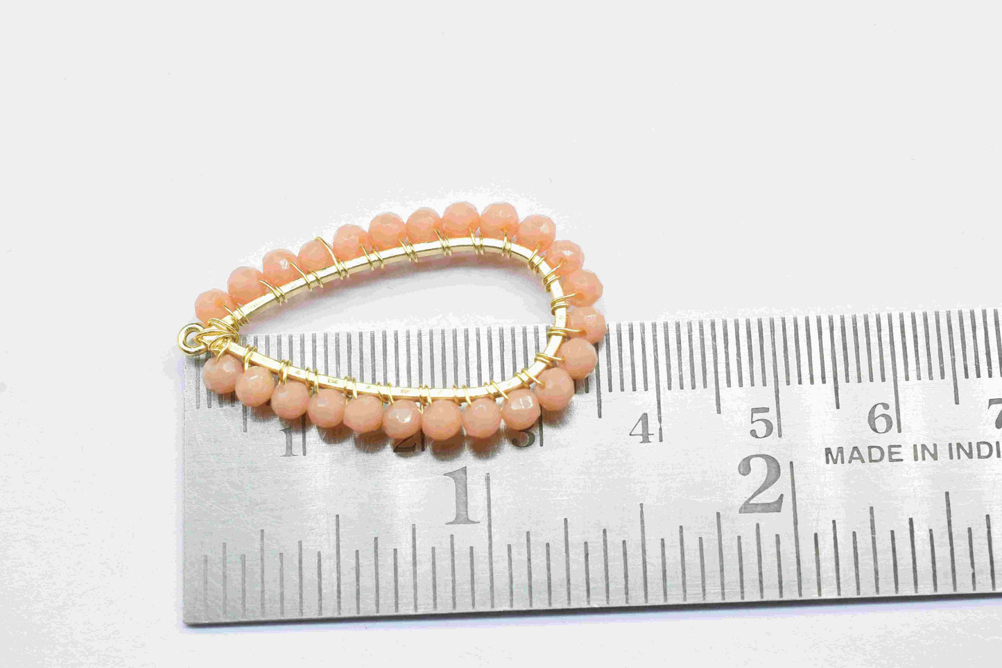 Peach Moonstone Gemstone Earrings Components,-Handmade Earrings,Dangle Earring Components -Findings Earring Components- Connector Jewelry,