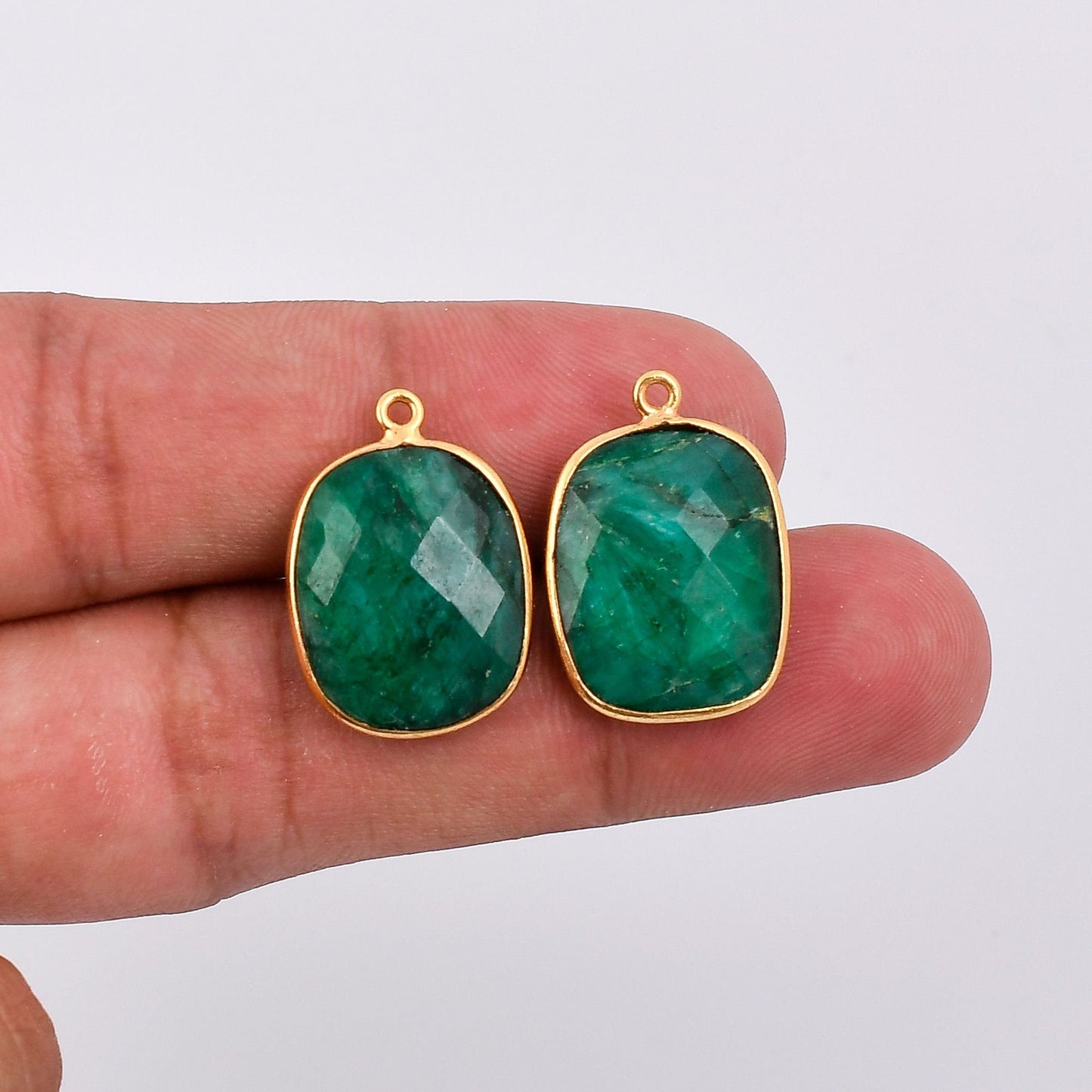 Emerald Bezel,charms,connector,pendant,15x20Rectangle Shape Gold Plated bezel,Beautiful Emerald Bezel,jewelry making charm,Gold Plated Bezel