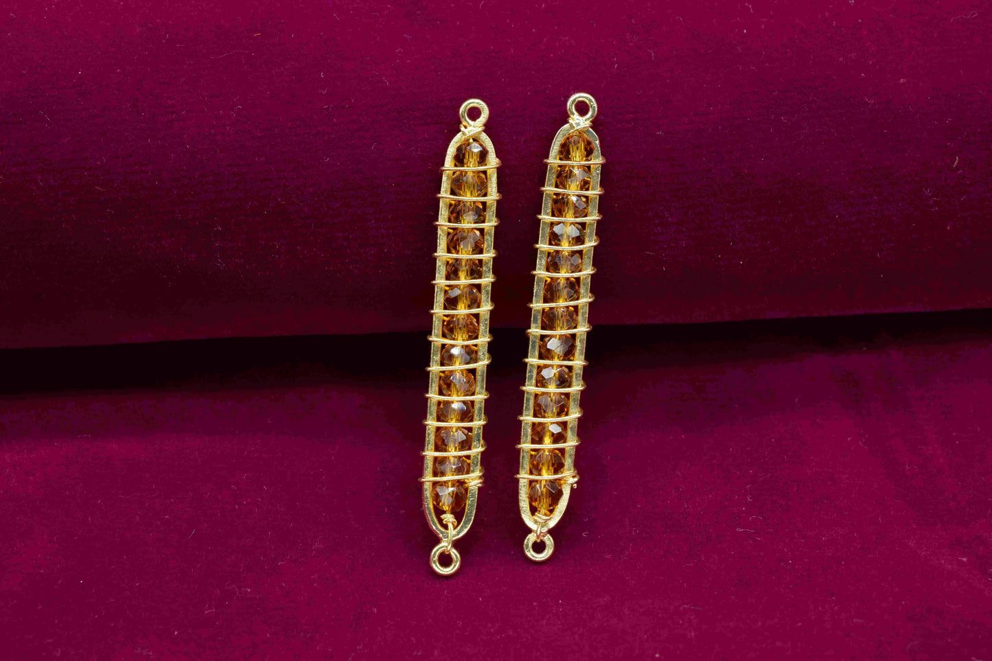 Citrine Quartz beaded Bar Finding Connector,Gemstone Bar Pendant Necklace,Bar Bracelet,Beaded Bar Finding Component,Citrine Quartz jewelry