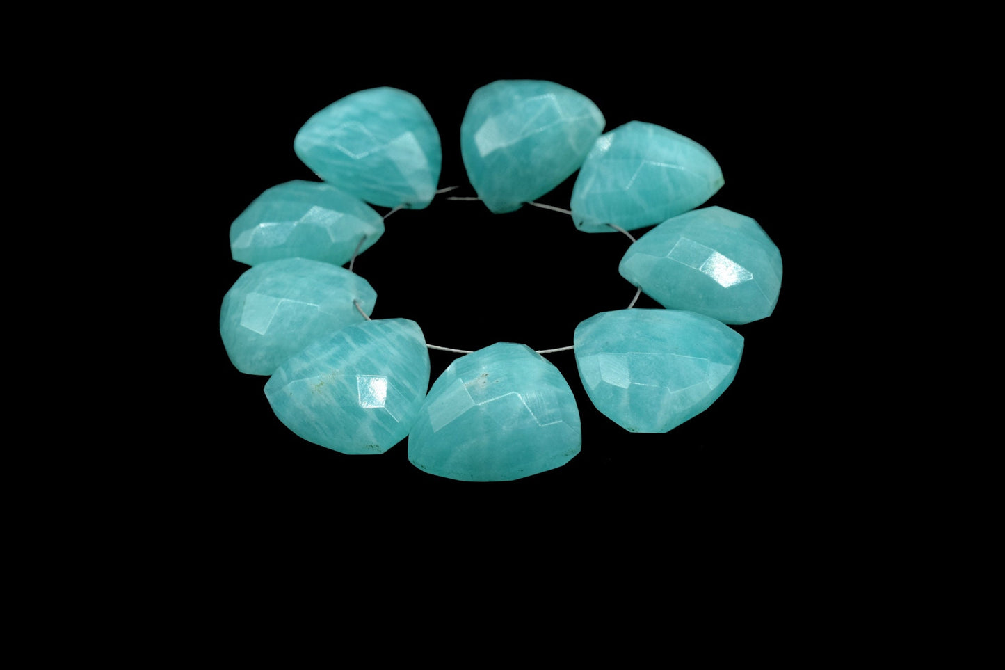 Trillion Faceted Beads,Amazonite 15mm Trillion Briolettes,Trillion Shape Bead,Jewelry Supply Beads,Jewelry Supply,Natural Gemstone Bead