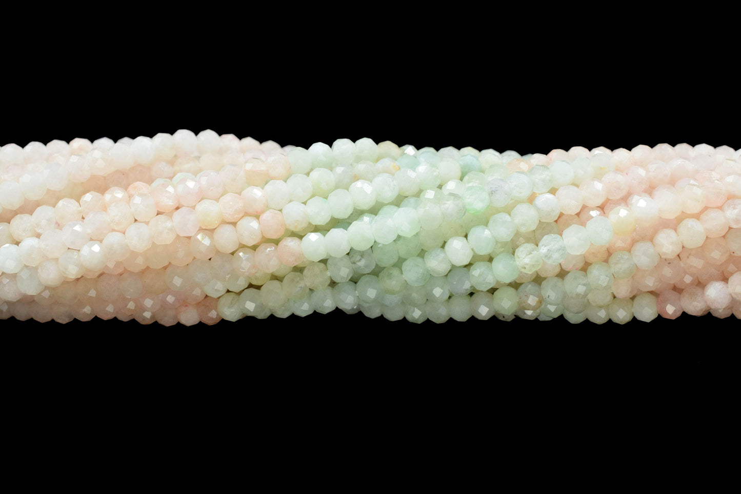 Natural Aquamarine Faceted Beads,3mm Rondelle,Aquamarine Shaded Beads,Micro faceted beads,Gemstone Beads Strand,Rose Quartz Beads Jewelry
