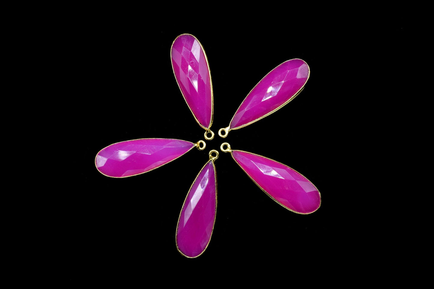 Pink Chalcedony Teardrop Charm 10x30mm,Teardrop Shape Pendant,Single Bail Connector,Pink Chalcedony Bezels And Connectors,Pink Chalcedony