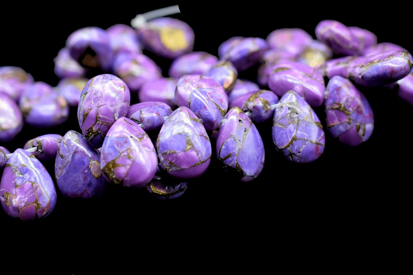 Purple Copper Turquoise 9x13mm Smooth Pear Shape Briolettes,Smooth Pear Shape Beads,Calibrated Gemstones beads,Turquoise Briolette beads