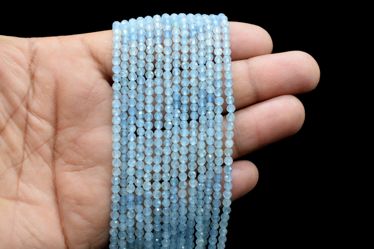 AAA Sky Topaz Faceted Beads,Gemstone Beads Strand,3mm Rondelle,Sky Topaz Beads,Micro faceted beads,Sky Topaz Strand Beads Jewelry Gift