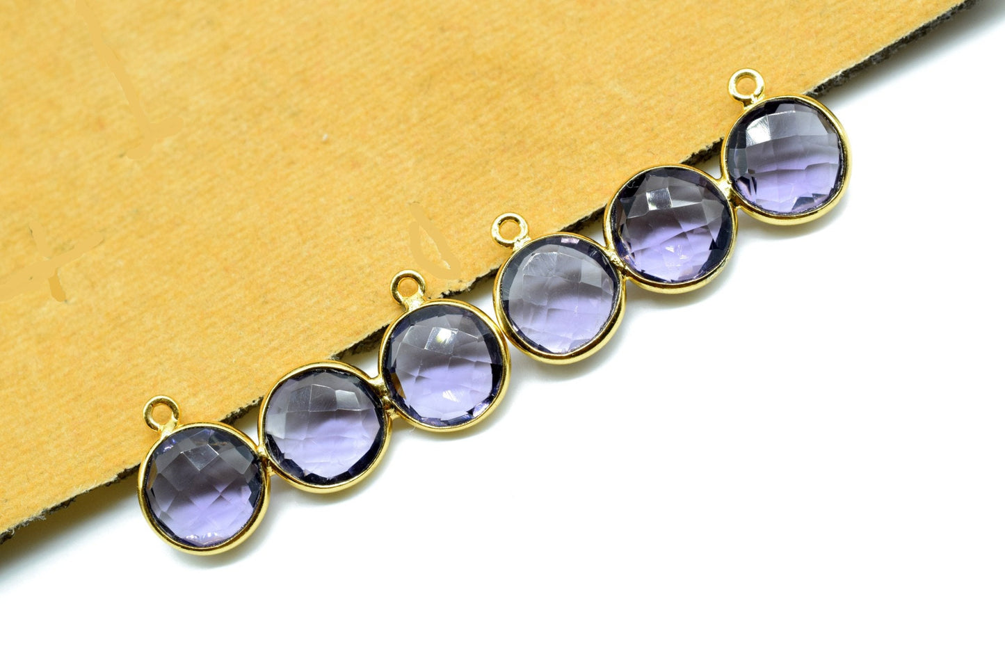 Amethyst Attached Bezel Pendant,Gemstone Component,Double Bail Pendant,Amethyst Earring,Charm Pendant,Jewelry Making Supply,Amethyst Jewelry