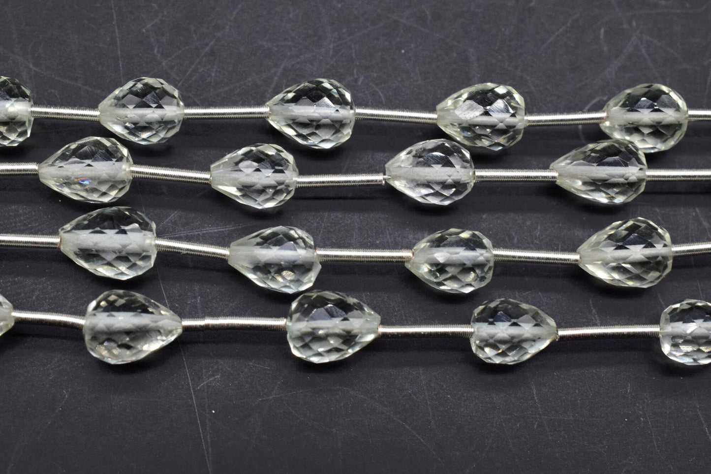 Green Amethyst Drop Briolettes,Green Amethyst drops strand,Jewelry making beads,Supplies beads,Amethyst Pear shape Briolette strand,Gemstone