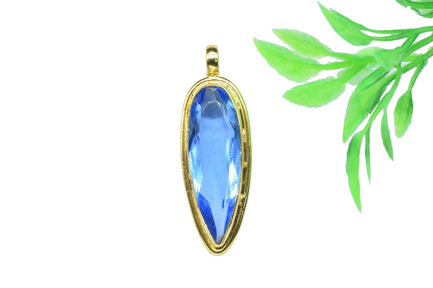 Tanzanite Bezel Pendant Charms,Brass Pendant,Handmade Craft,Teardrop Pendant Jewelry,Gemstone Pendants,Statement Pendant,Loop Pendant,Gift