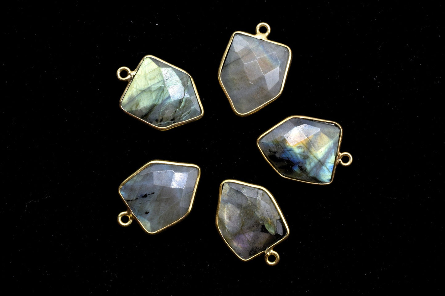 Labradorite 13x17mm Bezel charm,Labradorite fancy pendant,Labradorite Gold Plated bezel,jewelry making charms crafts,December Birthstone,