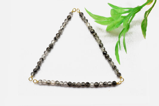 Black Rutile Bar Pendant,Necklace Connector,Beaded Bar Necklace,Bridal Jewelry,Dainty Necklace,Black Rutile jewellery,Bar Pendant,Mom' Gift