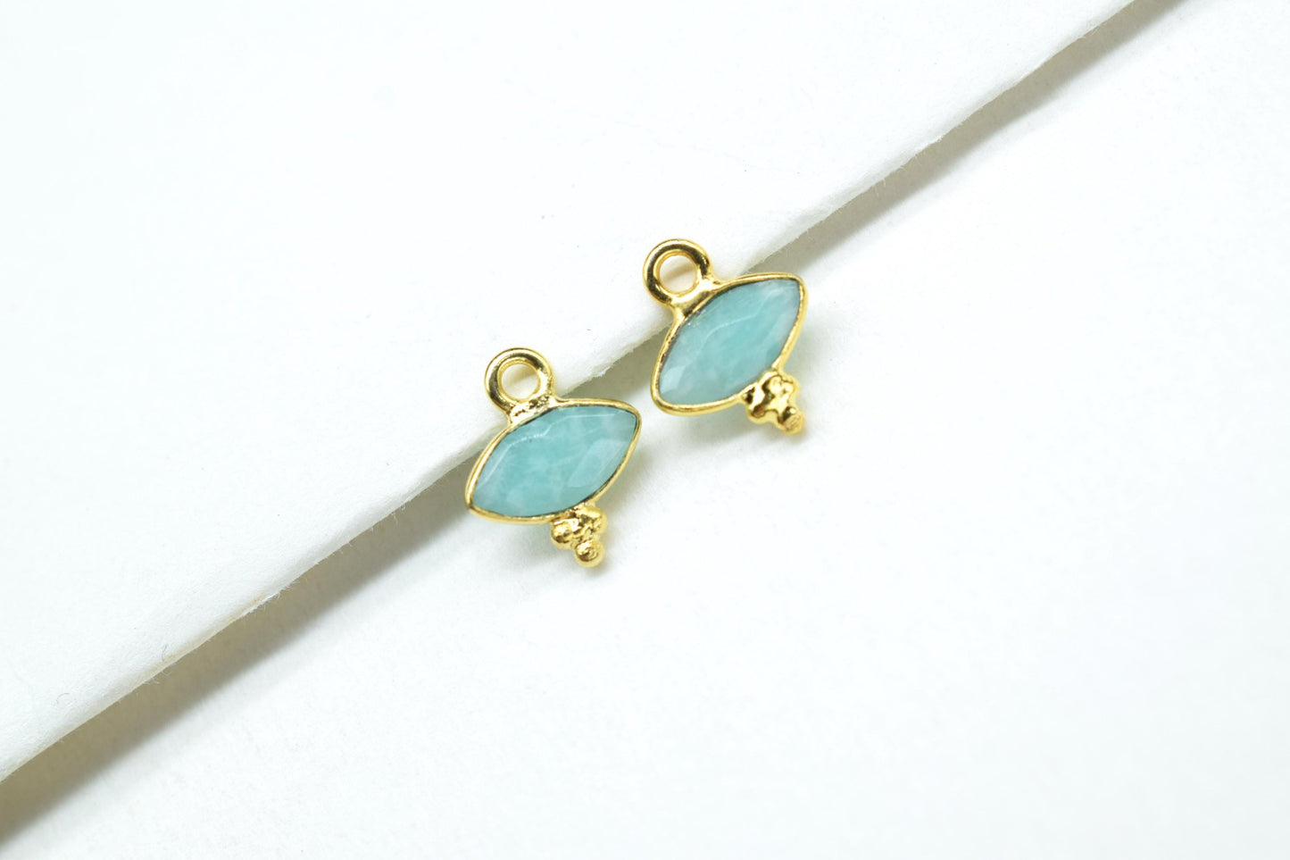 Natural Amazonite Charms Pendant/Marquise Shape Pendant/Handmade Pendant/Tiny Pendant/Necklace Connector jewelry/B'day Gift