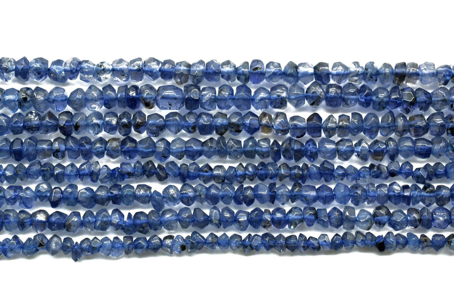 Blue Iolite Beads - Full Strand 13" - 3mm to 5mm Rondelle Beads -Faceted Beads -Small Blue beads,Iolite Faceted Rondelle Beads, iolite beads