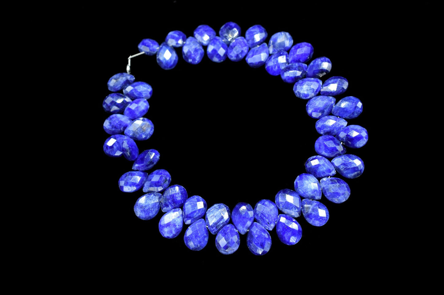 Blue Sapphire 6x8mm Pear Shape Briolette Faceted Beads,Blue Sapphire Teardrop Beads,Blue Sapphire Pear Shape Strand,Blue Sapphire Briolettes