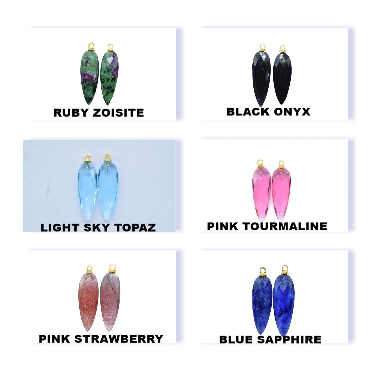 Long Briolettes Pendant Charm,Craft Supplies,Gemstone Teardrop Pendant,Beads Jewelry,Single Bail Connector,Findings Station Bezel Link,Gift