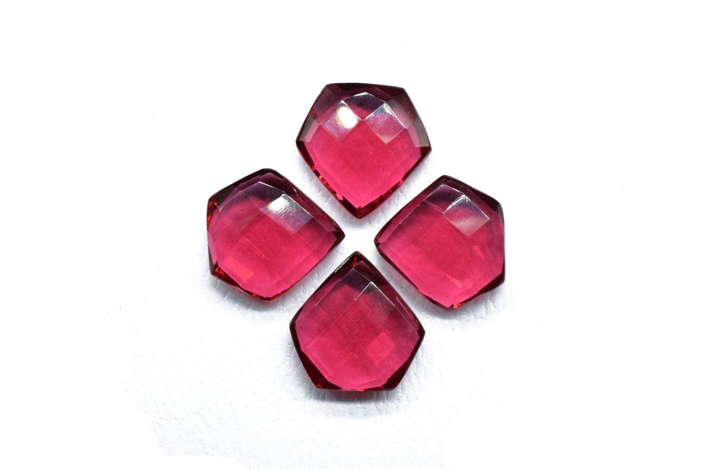 Pink Tourmaline Quartz Beads,Tourmaline Fancy Shape Beads,Rubellite Tourmaline Beads,15mm Fancy Beads,Pink Faceted Beads,Fancy Briolettes