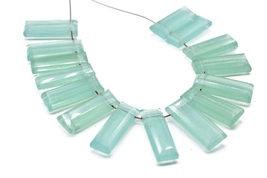 Aqua Chalcedony small baguettes,Aqua Chalcedony drilled Briolette,Aqua Chalcedony faceted stones, Chalcedony fancy briolette,Aqua Chalcedony