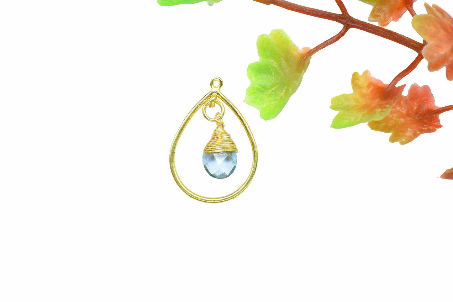 Gemstone Component,Teardrop Beads Dangle Earring,inding Teardrop Pendant Jewerly,tation Link Supply,Wire Wrapped Teardrop Connectors,Gift