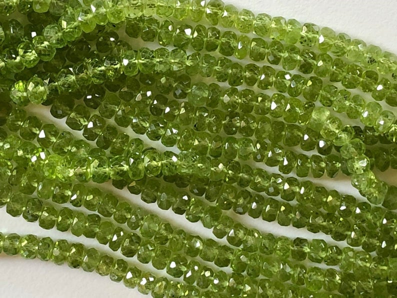 Peridot 6mm Faceted Beads,Faceted Beads,Peridot Wholesale Beads,Peridot Rondelle Beads,Semiprecious Faceted,Gemstone Beads,Peridot strands