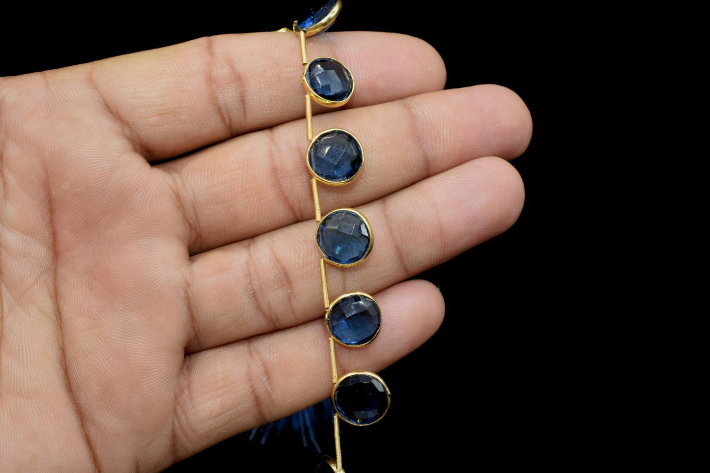 Kyanite 10mm Faceted Round Shape charms strand,Kyanite Faceted Gemstone JewelryMaking Component,Kyanite charms,Brass charms